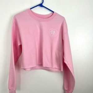 Ariana Grande Pink Cropped  break up with ur gf  Sweatshirt